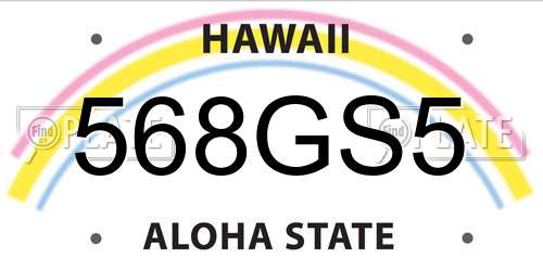 568GS5 Hawaii License Plate