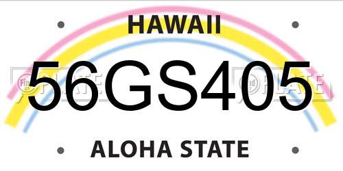 56GS405 Hawaii License Plate