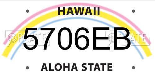 5706EB Hawaii License Plate