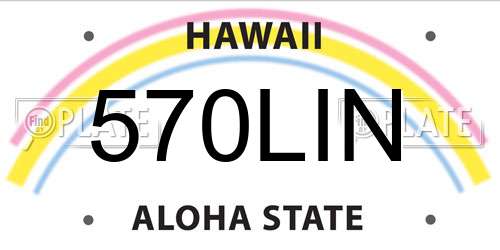 570LIN Hawaii License Plate