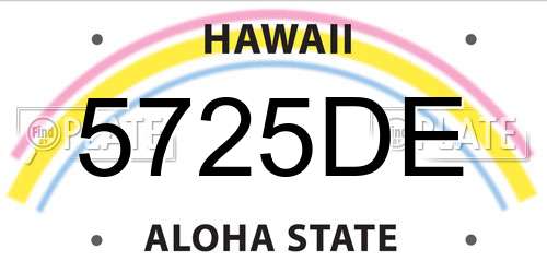 5725DE Hawaii License Plate