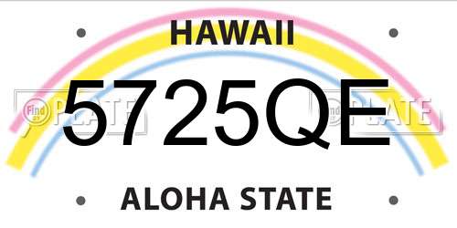 5725QE Hawaii License Plate