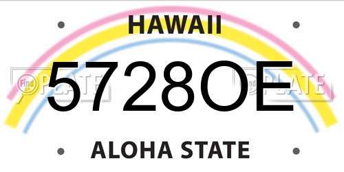 5728OE Hawaii License Plate
