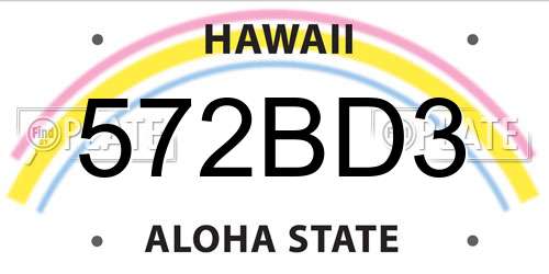 572BD3 Hawaii License Plate
