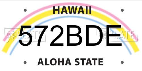 572BDE Hawaii License Plate