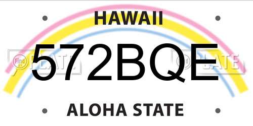 572BQE Hawaii License Plate