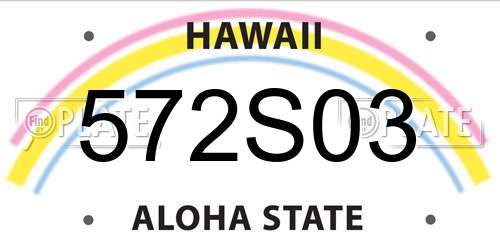 572S03 Hawaii License Plate