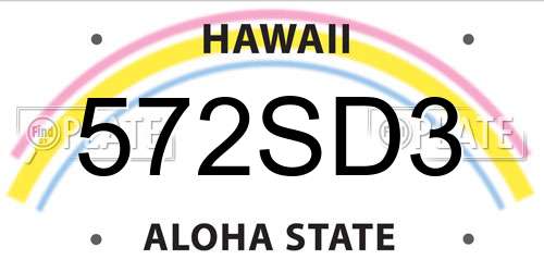 572SD3 Hawaii License Plate