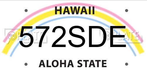 572SDE Hawaii License Plate