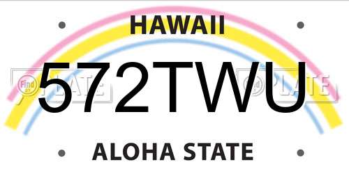 572TWU Hawaii License Plate