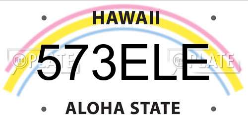 573ELE Hawaii License Plate