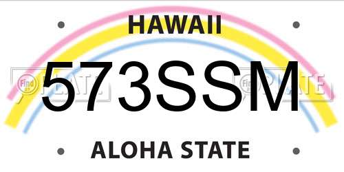 573SSM Hawaii License Plate