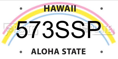 573SSP Hawaii License Plate