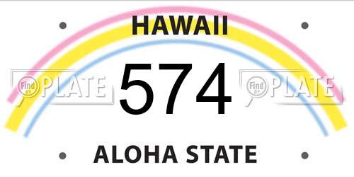 574 Hawaii License Plate