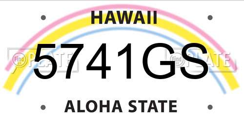 5741GS Hawaii License Plate