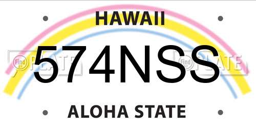 574NSS Hawaii License Plate