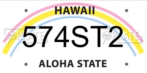 574ST2 Hawaii License Plate
