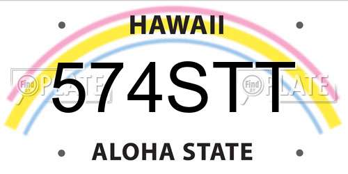 574STT Hawaii License Plate