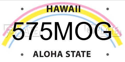 575MOG Hawaii License Plate