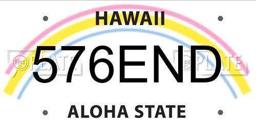576END Hawaii License Plate