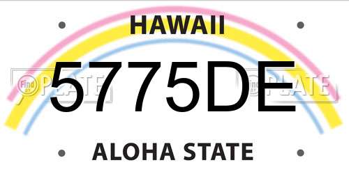 5775DE Hawaii License Plate