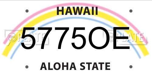 5775OE Hawaii License Plate