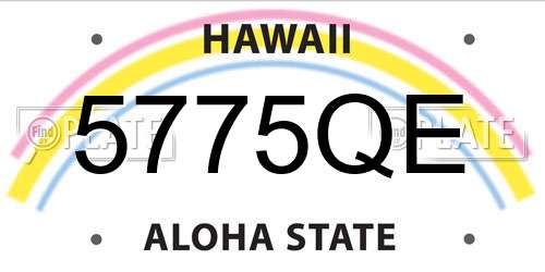 5775QE Hawaii License Plate