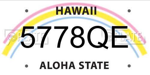 5778QE Hawaii License Plate
