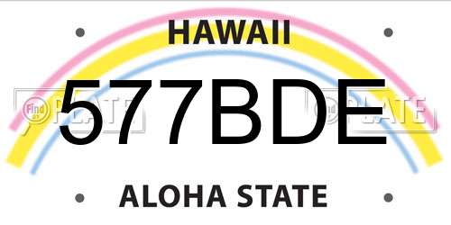 577BDE Hawaii License Plate