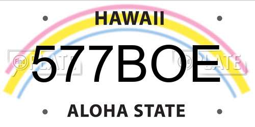577BOE Hawaii License Plate