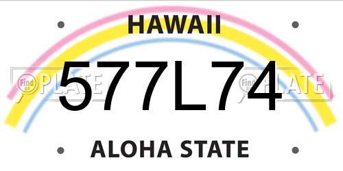577L74 Hawaii License Plate