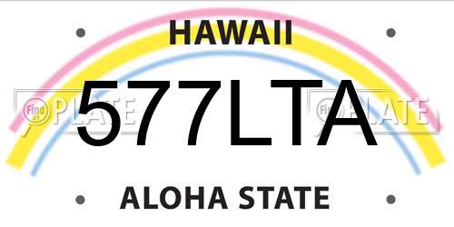 577LTA Hawaii License Plate