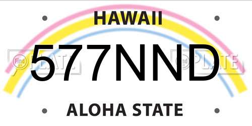577NND Hawaii License Plate