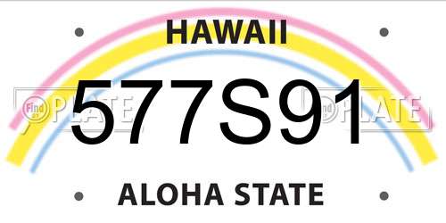 577S91 Hawaii License Plate