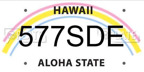 577SDE Hawaii License Plate