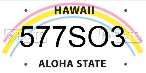 577SO3 Hawaii License Plate