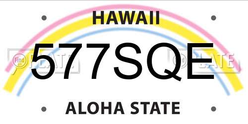 577SQE Hawaii License Plate