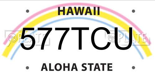 577TCU Hawaii License Plate