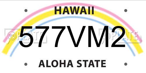 577VM2 Hawaii License Plate