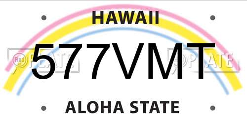 577VMT Hawaii License Plate