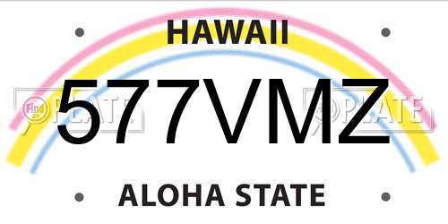 577VMZ Hawaii License Plate