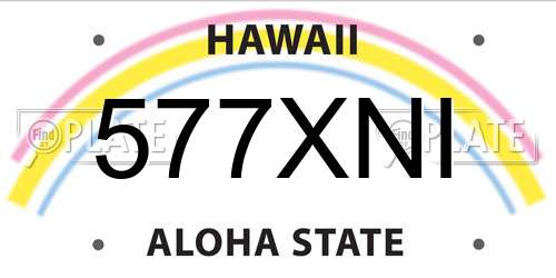 577XNI Hawaii License Plate