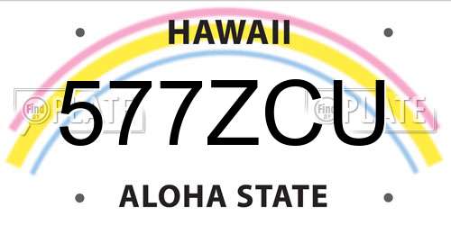 577ZCU Hawaii License Plate
