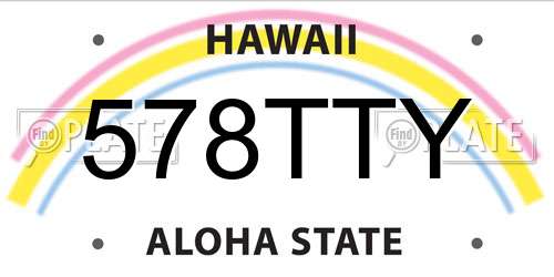 578TTY Hawaii License Plate
