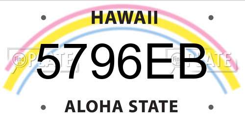 5796EB Hawaii License Plate