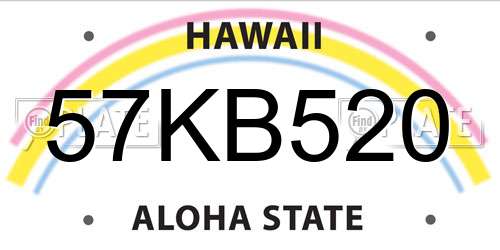 57KB520 Hawaii License Plate