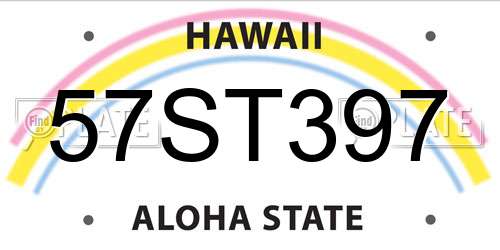 57ST397 Hawaii License Plate