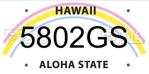 5802GS Hawaii License Plate