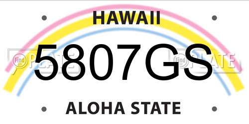 5807GS Hawaii License Plate