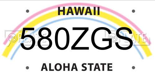580ZGS Hawaii License Plate